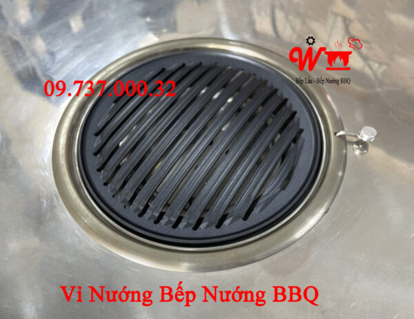 Khay nướng, đĩa, vỉ nướng gang tròn, màu đen dùng cho bếp nướng BBQ tại bàn - Ảnh 4