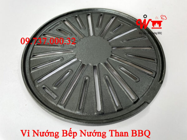 Đĩa Gang Nướng BBQ, Vỉ, Khay, Chảo bếp nướng than tròn tại bàn BBQ - Ảnh 10
