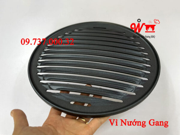 Khay nướng, đĩa, vỉ nướng gang tròn, màu đen dùng cho bếp nướng BBQ tại bàn - Ảnh 9