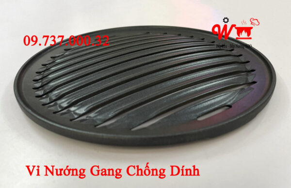 Khay nướng, đĩa, vỉ nướng gang tròn, màu đen dùng cho bếp nướng BBQ tại bàn - Ảnh 8