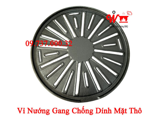 Đĩa Gang Nướng BBQ, Vỉ, Khay, Chảo bếp nướng than tròn tại bàn BBQ - Ảnh 11