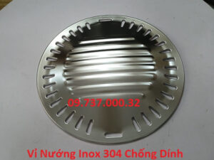 Vỉ nướng inox 304 chống dính, vỉ nướng tròn bếp nướng than hoa tại bàn