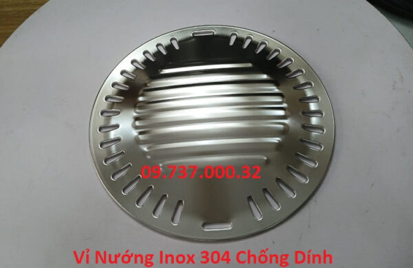 Vỉ nướng inox 304 chống dính, vỉ nướng tròn bếp nướng than hoa tại bàn