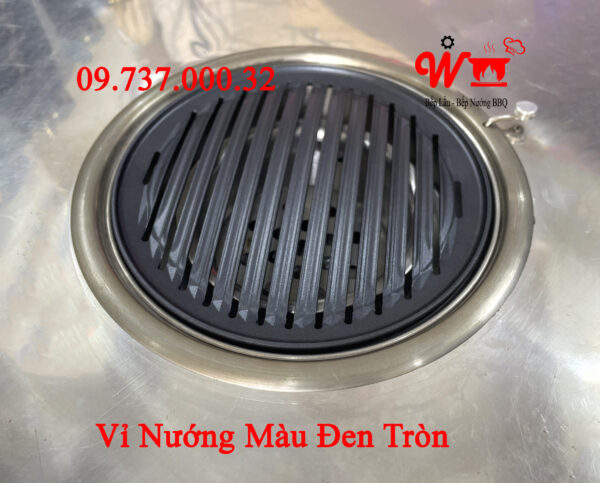 Khay nướng, đĩa, vỉ nướng gang tròn, màu đen dùng cho bếp nướng BBQ tại bàn - Ảnh 3