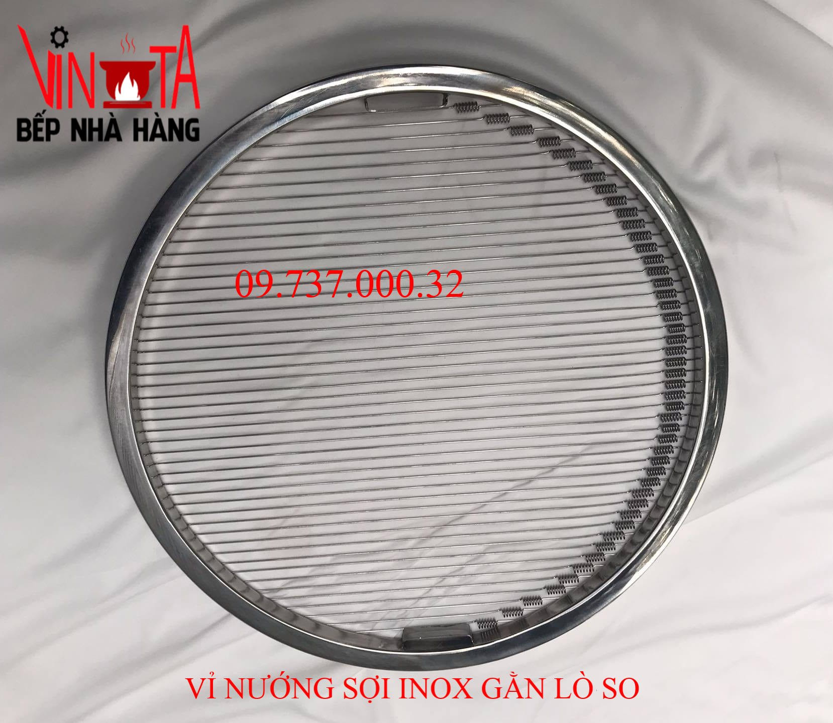 vỉ nướng sợi inox gắn lò xo