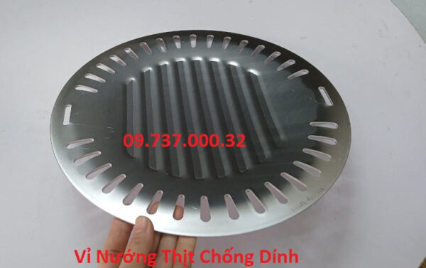 Vỉ nướng inox 304 chống dính, vỉ nướng tròn bếp nướng than hoa tại bàn - Ảnh 3
