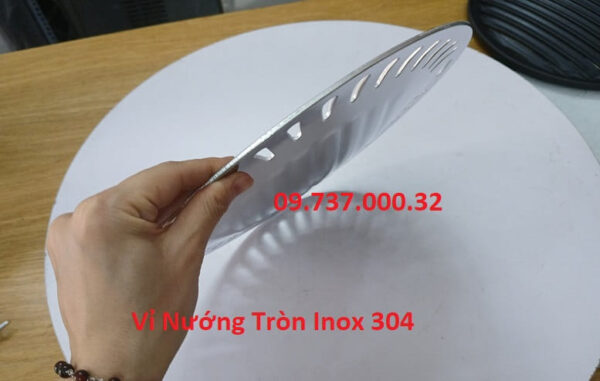 Vỉ nướng inox 304 chống dính, vỉ nướng tròn bếp nướng than hoa tại bàn - Ảnh 2