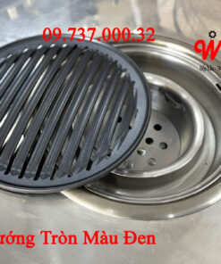 Alternative view of Khay nướng, đĩa, vỉ nướng gang tròn, màu đen dùng cho bếp nướng BBQ tại bàn