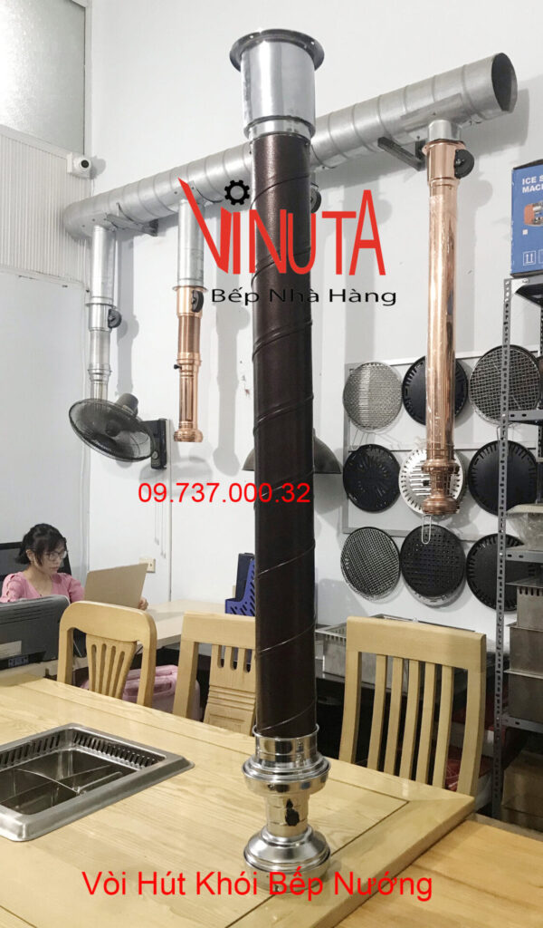 Ống hút khói mùi bếp nướng tại bàn, vòi hút khói ổ bi loại cứng màu coffee - Ảnh 8