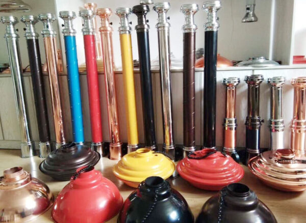 Chụp hút khói bếp nướng loại cứng màu đồng kèm chao đèn - Ảnh 7