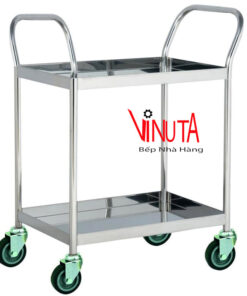 Alternative view of mua xe đẩy inox 2 tầng dùng cho nhà hàng, khách sạn, bệnh viện, phòng khám