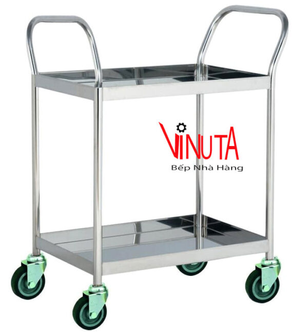 mua xe đẩy inox 2 tầng dùng cho nhà hàng, khách sạn, bệnh viện, phòng khám - Ảnh 2