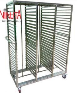 Xe để khay Cơm, Xe đẩy khay Cơm Inox 304