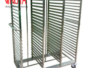 Xe để khay Cơm, Xe đẩy khay Cơm Inox 304