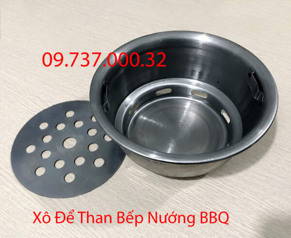chậu để than | xô than bếp nướng bbq tại bàn, âu chứa than giá rẻ, bền, đẹp - Ảnh 7