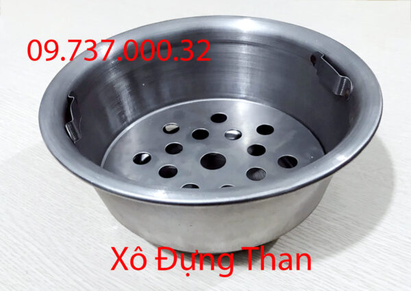 chậu để than | xô than bếp nướng bbq tại bàn, âu chứa than giá rẻ, bền, đẹp