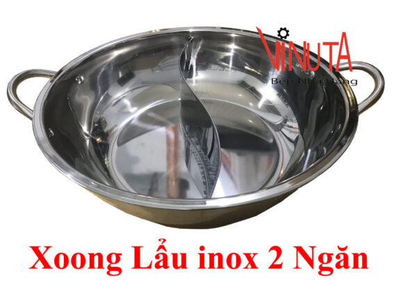 Nồi lẩu 2 ngăn | Nồi nấu lẩu inox 2 ngăn | Xoong nấu lẩu 2 ngăn hình tròn - Ảnh 8