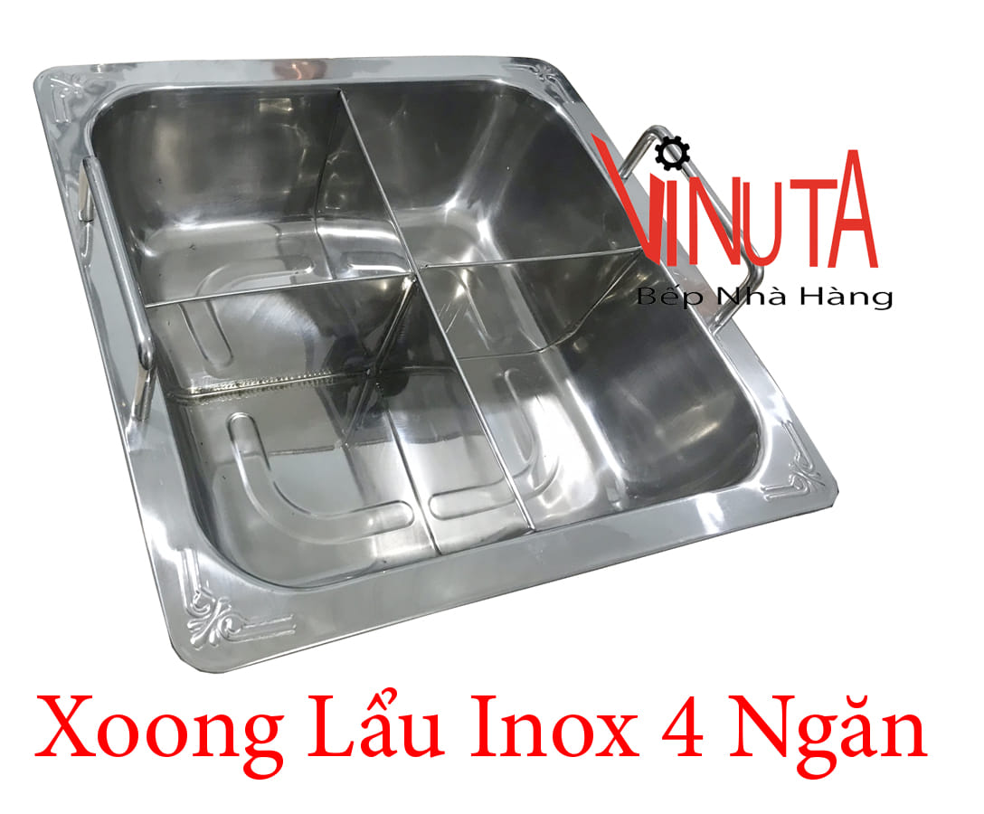 xoong lẩu inox 4 ngăn