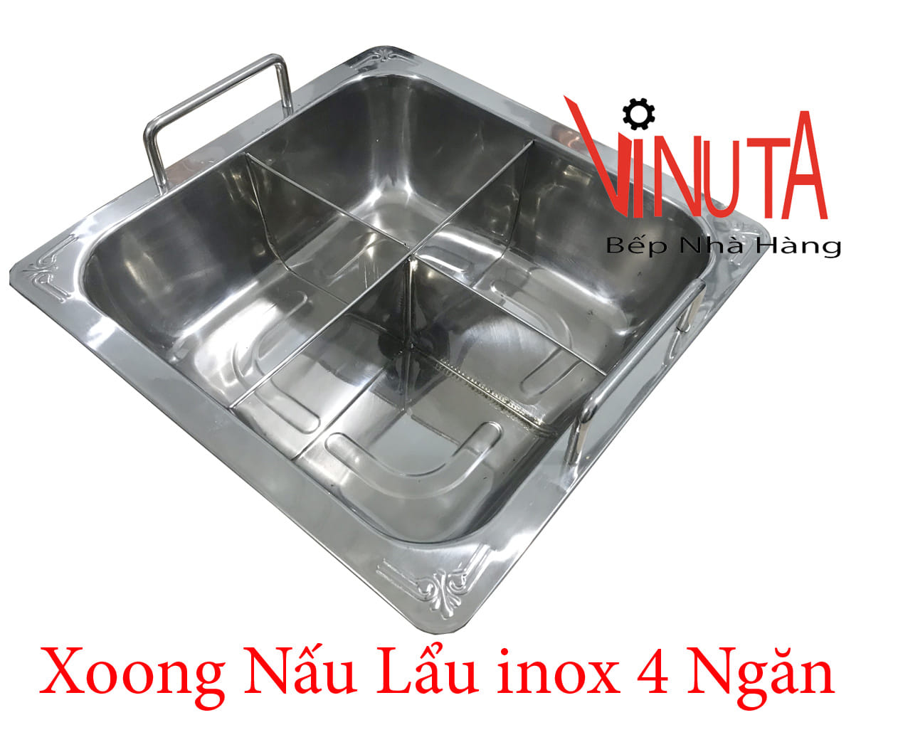 xoong nấu lẩu inox 4 ngăn