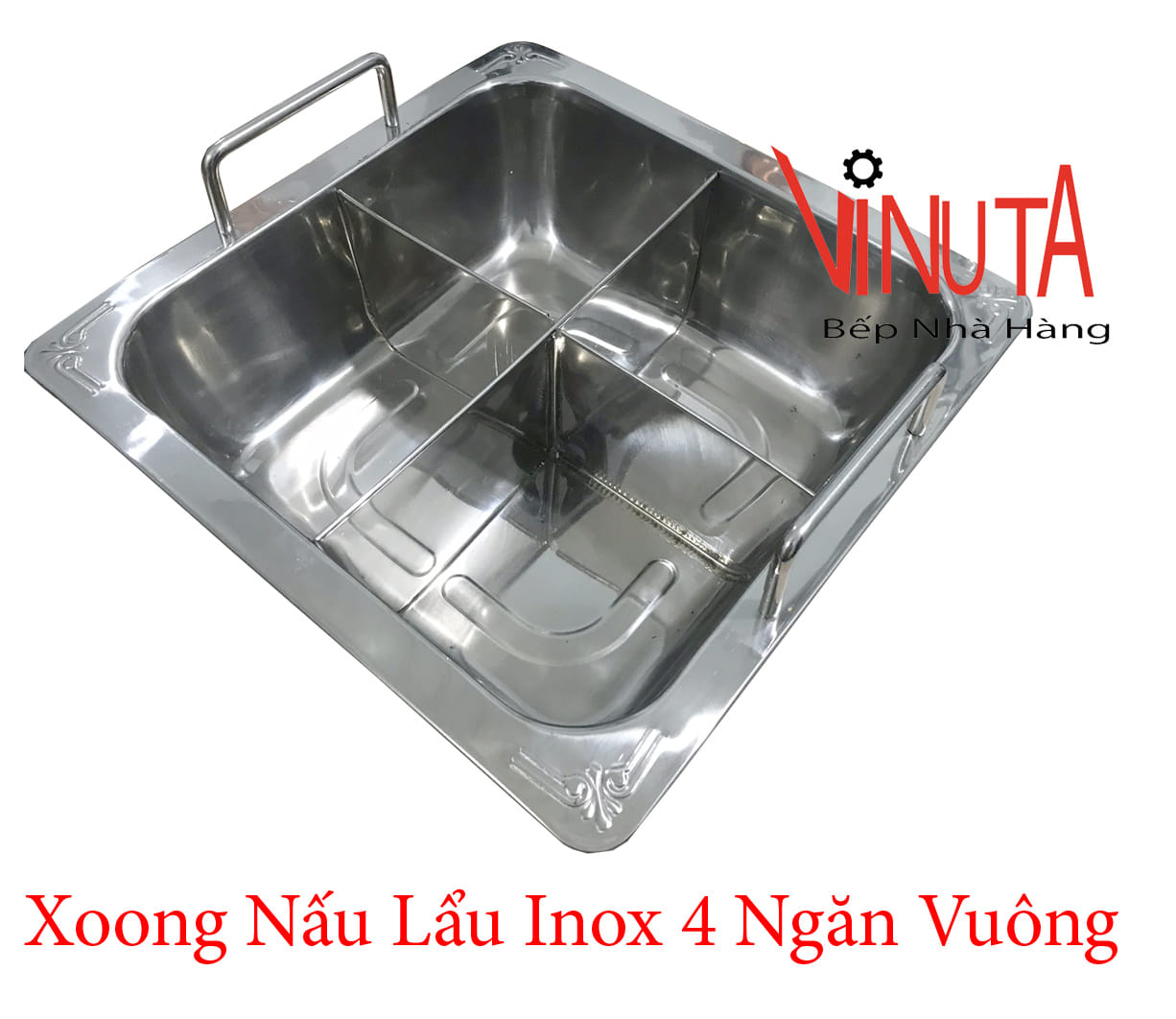 xoong nấu lẩu inox 4 ngăn vuông ở đồng nai