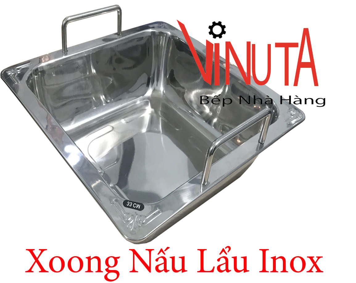 xoong nấu lẩu inox vuông