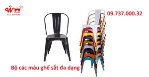 bộ các màu ghế sắt đa dạng