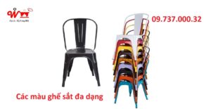 các màu ghế sắt đa dạng