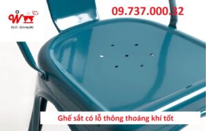 ghế sắt có lỗ thông thoáng khí tốt