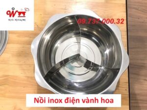 nồi inox điện vành hoa