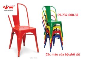 các màu của bộ ghế sắt