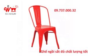 ghế ngồi sắt đỏ chất lượng tốt