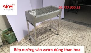 bếp nướng sân vườn dùng than hoa