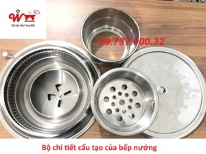 bộ chi tiết cấu tạo của bếp nướng thịt