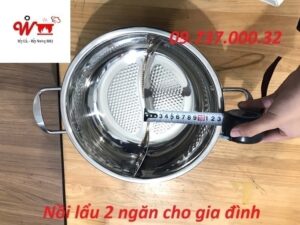 kích thước nồi inox lẩu 2 ngăn