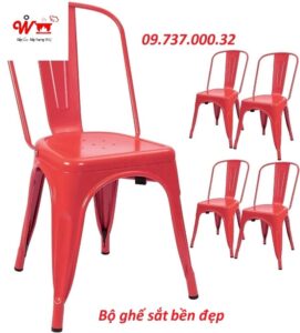 bộ ghế sắt đỏ bền tốt