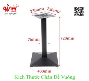 kích thước của chân bàn vuông