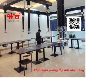 chân bàn kiểu dáng vuông nhà hàng