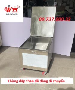 thùng dập than dễ dàng di chuyển