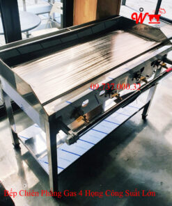 Bếp chiên phẳng Gas 4 họng công suất lớn