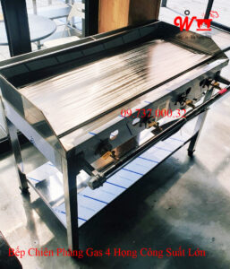 Bếp chiên phẳng Gas 4 họng công suất lớn