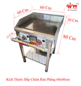 Kích thước bếp chiên rán phẳng 60x60cm