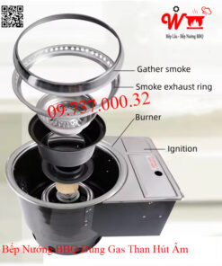 Bếp nướng BBQ dùng Gas than hút âm