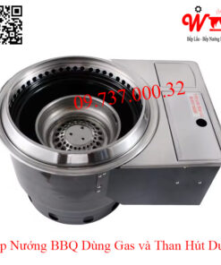 Bếp nướng BBQ dùng Gas và Than hút dưới