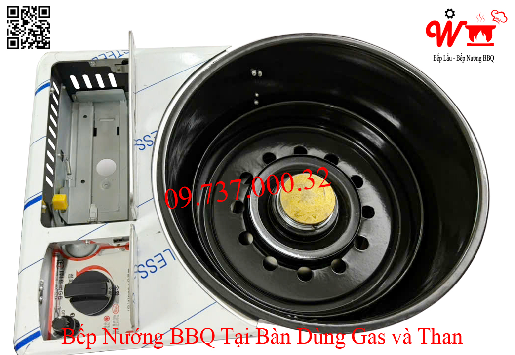 Bếp nướng BBQ tại bàn dùng Gas và Than