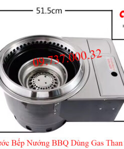 Kích thước bếp nướng BBQ âm bàn dùng gas than hút dưới