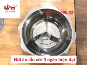 nồi ăn lẩu với 3 ngăn hiện đại