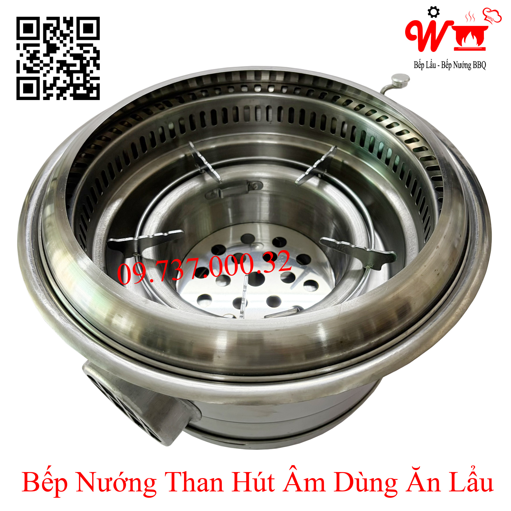 Bếp nướng than hút âm dùng ăn lẩu