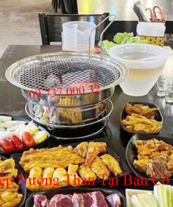 bếp nướng than tại bàn có giá đỡ