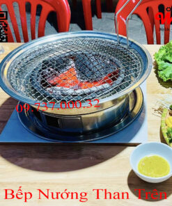 Để bếp nướng than trên bàn