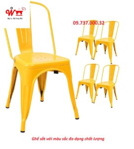 ghế sắt với màu sắc đa dạng chất lượng